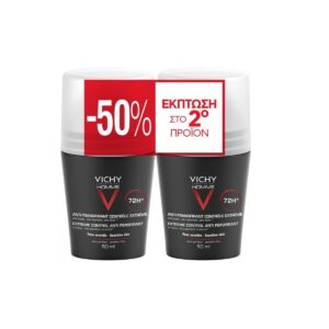 Vichy Homme Deodorant Roll-on 72h για Έντονη Εφίδρωση (-50% στο 2ο προϊόν)