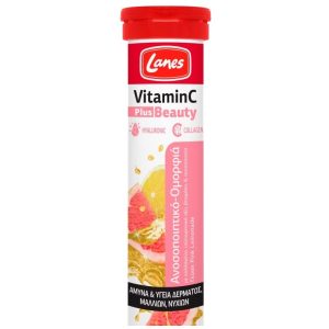 Lanes Vitamin C 500mg Plus Beauty 20αναβράζ./pink lemonade