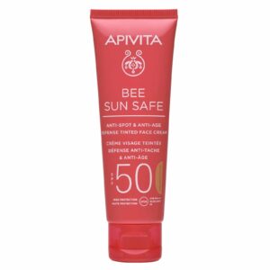 Apivita Bee Sun Safe Κρέμα Προσώπου κατά των Πανάδων & των Ρυτίδων με Χρώμα Golden SPF50 50ml
